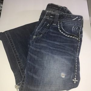 Affliction Black Denim Distressed Jeans BKE Buckle